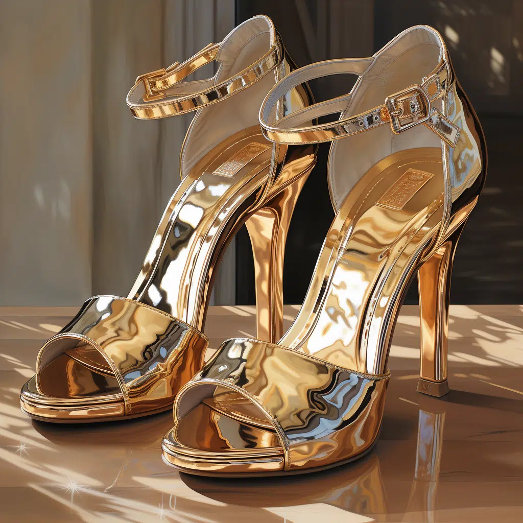 Buy GORGEOUS Gold Lace Open Toe Heels / Women Golden Heels Size 6.5 UK  Online in India - Etsy