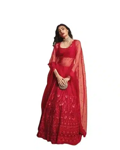 Athiya Shetty Exclusive Lehenga Choli Wedding Wear Heavy Georgette Chine Stitch Work Indian Lehenga Choli (stitch)