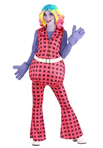 Adult Trolls Lady Glitter Sparkles Costume, Halloween Outfit with Wig