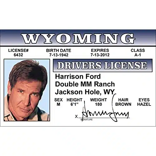 Signs Fun NHFID Harrison Ford's Driver's License