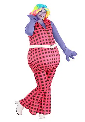 Trolls Plus Size Lady Glitter Sparkles Costume, Full Figure Halloween Outfit