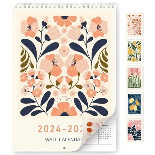 Wall Calendar , Abstract Art Wall Calendar from January to June , ACalendar (x), onths Calendar with Bright Flower Design, Hanging Calendar