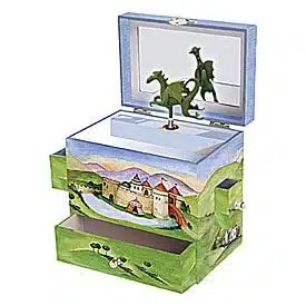 Enchantmints Dragon Castle Musical Jewelry Box for Boys Dragon Spins to The Sorcerer's Apprentice Drawers Treasure Storage