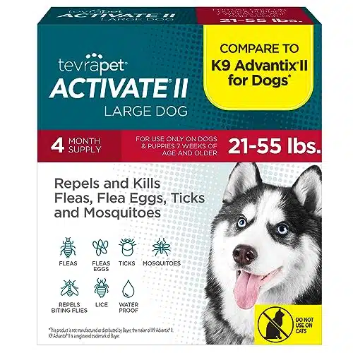 Activate II Flea and Tick Prevention for Dogs  Count  Large Dogs lbs  Topical Drops  onths Flea Treatment