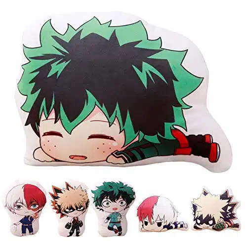 Boku No Hero Academia Plush Toy, D Printed Digital Cushion Super Kawaii MHA Anime Character Plush Toy Dolls with Double Sided Pattern for Home Sofa Decor