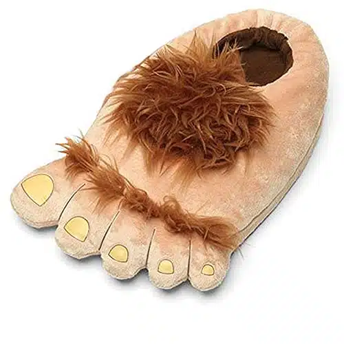 Ibeauti Men's Big Feet Furry Monster Adventure Slippers, Comfortable Novelty Warm Winter Hobbit Feet Costume Slippers for Adults (Men)