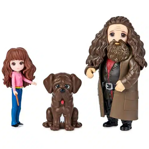 Wizarding World Harry Potter, Magical Minis Hermione and Rubeus Hagrid Friendship Set with Creature, Kids Toys for Ages and up