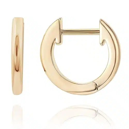 PAVOI K Yellow Gold Vermeil Sterling Silver Cuff Earrings Huggie Stud  Small Hoop Earrings for Women